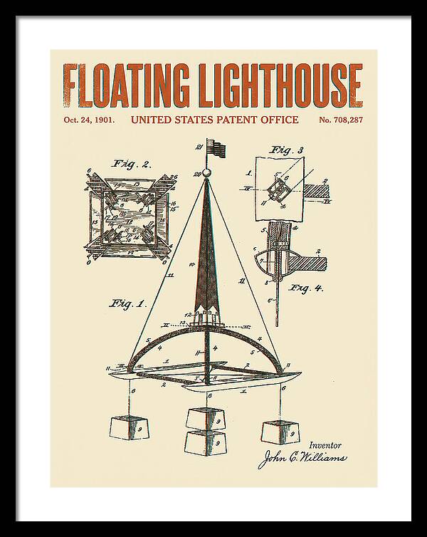 Floating Lighthouse Retro Patent Us708287