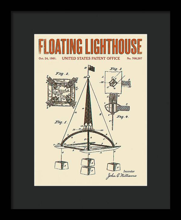 Floating Lighthouse Retro Patent Us708287
