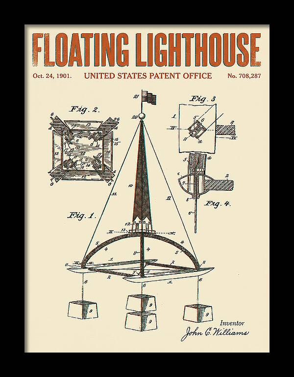 Floating Lighthouse Retro Patent Us708287