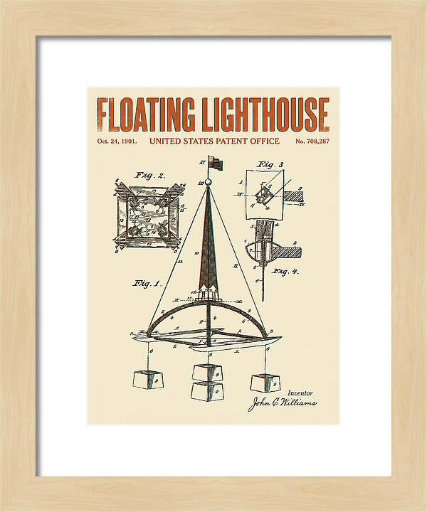Floating Lighthouse Retro Patent Us708287