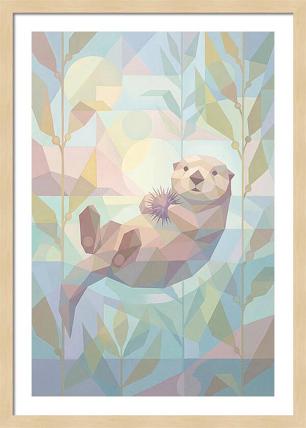 Floating Otter Among Kelp