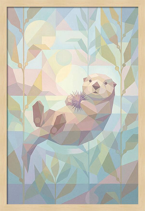 Floating Otter Among Kelp
