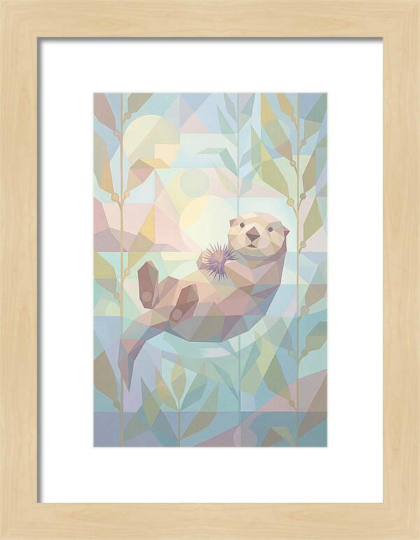 Floating Otter Among Kelp