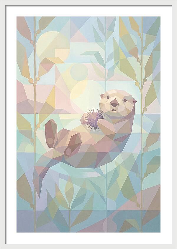 Floating Otter Among Kelp