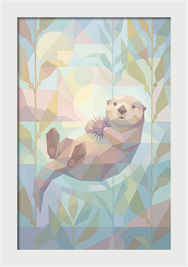 Floating Otter Among Kelp