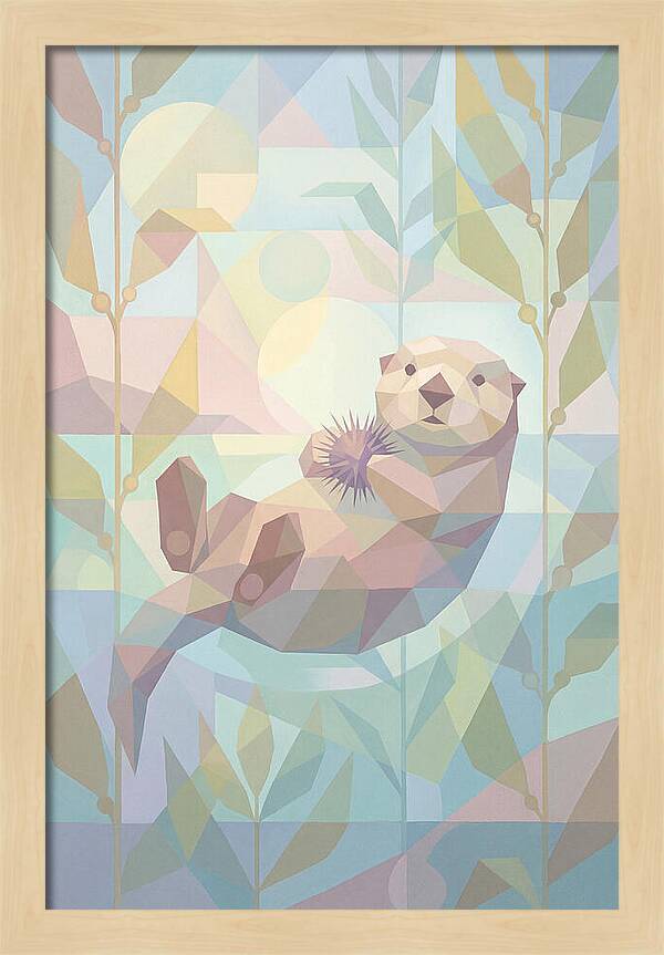 Floating Otter Among Kelp