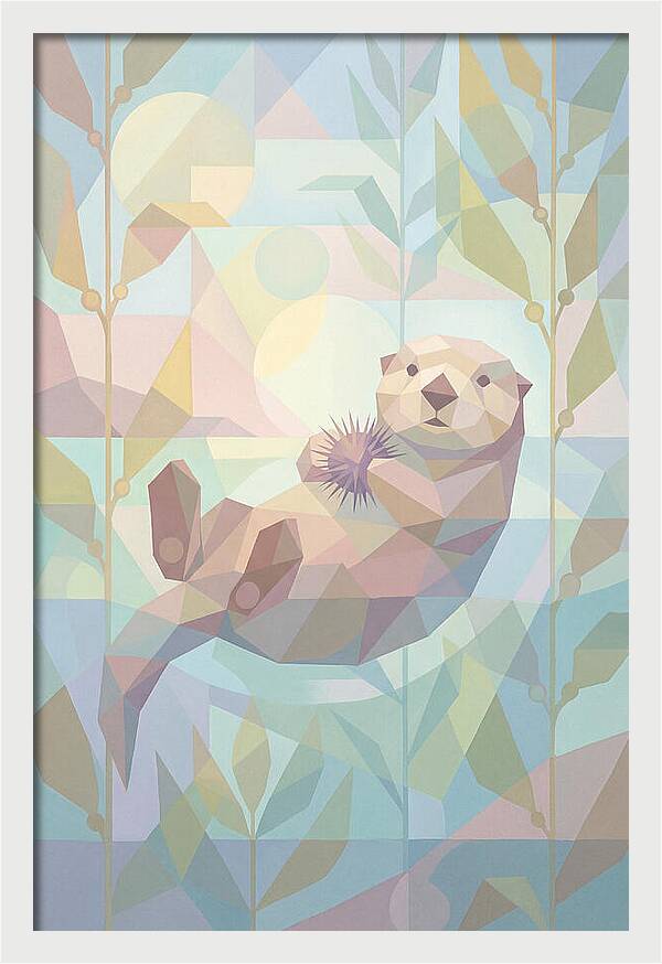 Floating Otter Among Kelp