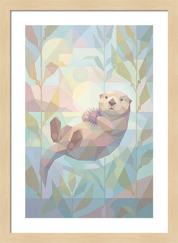 Floating Otter Among Kelp