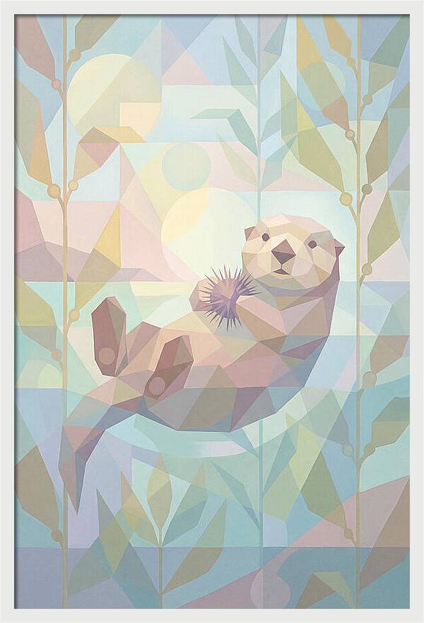 Floating Otter Among Kelp