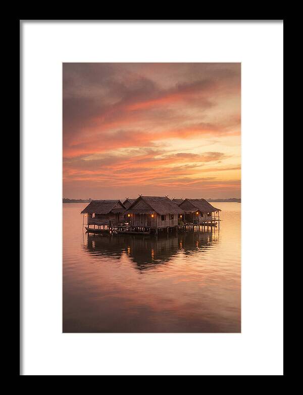 Floating Village At Dusk