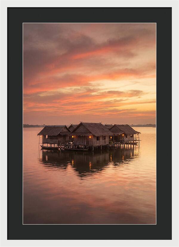 Floating Village At Dusk