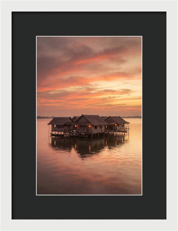 Floating Village At Dusk
