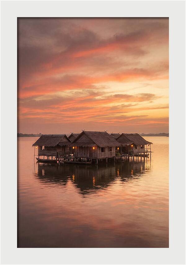 Floating Village At Dusk