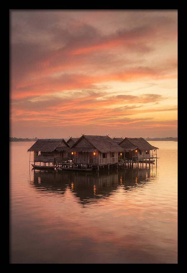 Floating Village At Dusk
