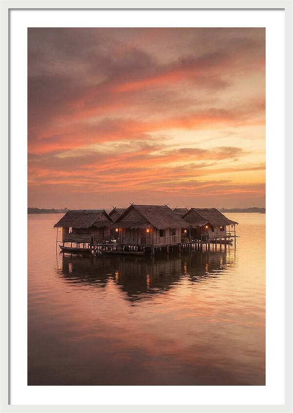 Floating Village At Dusk