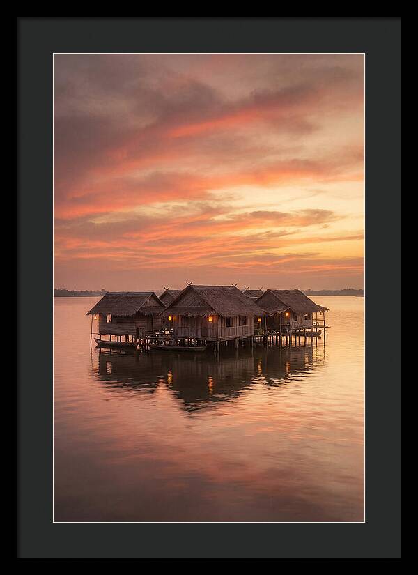 Floating Village At Dusk