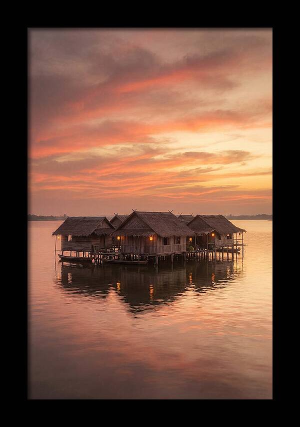 Floating Village At Dusk