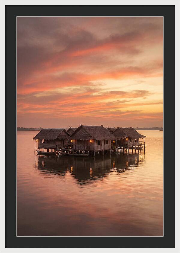 Floating Village At Dusk