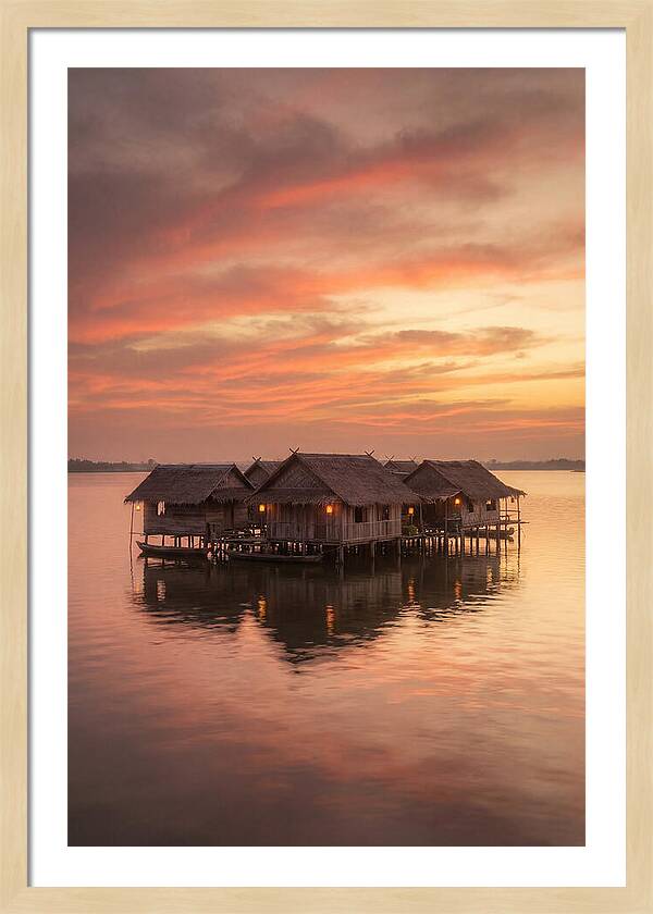 Floating Village At Dusk