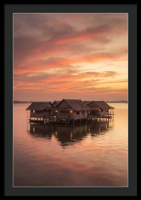 Floating Village At Dusk