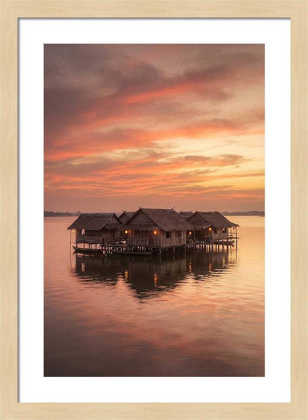 Floating Village At Dusk