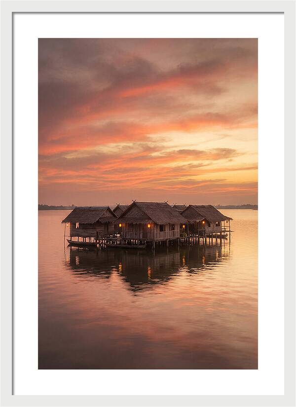 Floating Village At Dusk