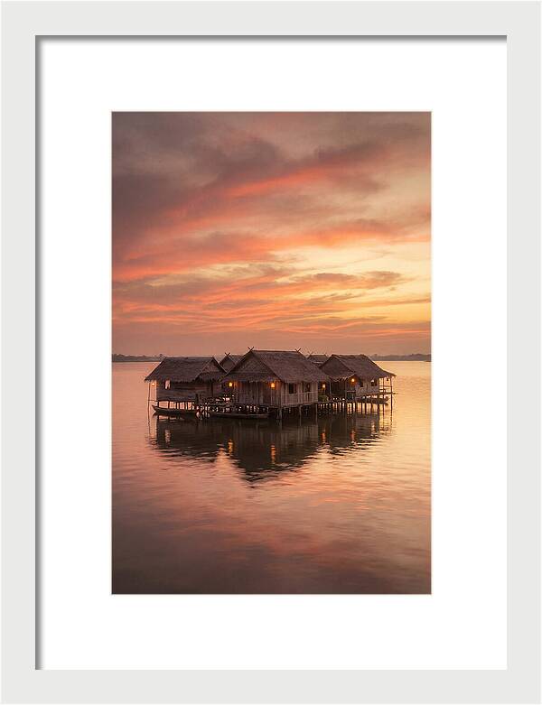 Floating Village At Dusk