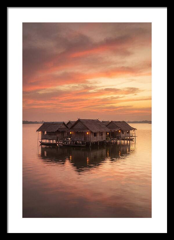Floating Village At Dusk