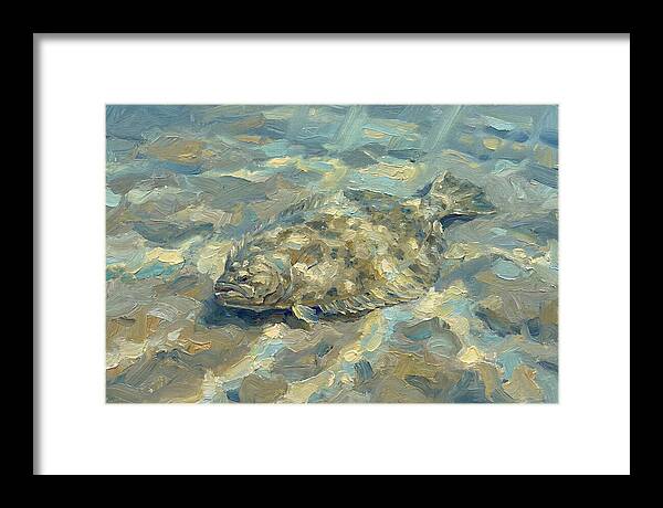 Flounder Resting On The Ocean Floor