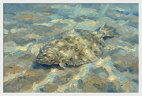 Flounder Resting On The Ocean Floor