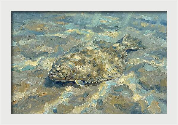Flounder Resting On The Ocean Floor