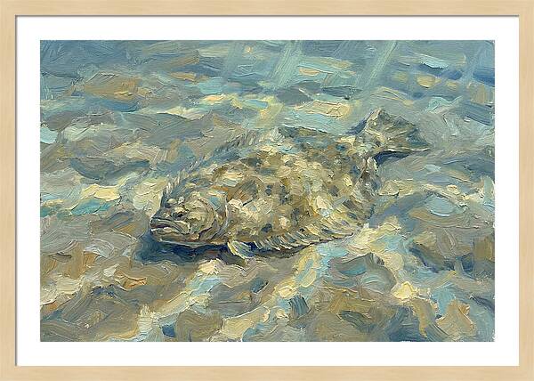 Flounder Resting On The Ocean Floor