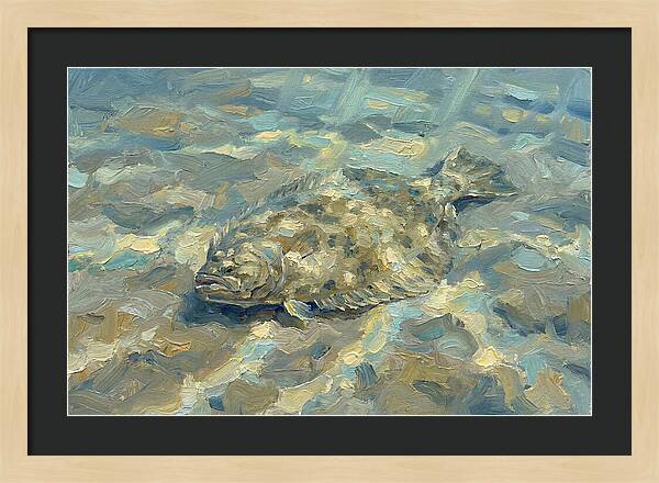 Flounder Resting On The Ocean Floor