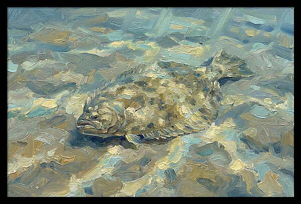 Flounder Resting On The Ocean Floor