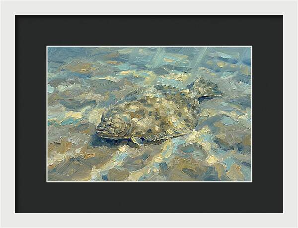Flounder Resting On The Ocean Floor