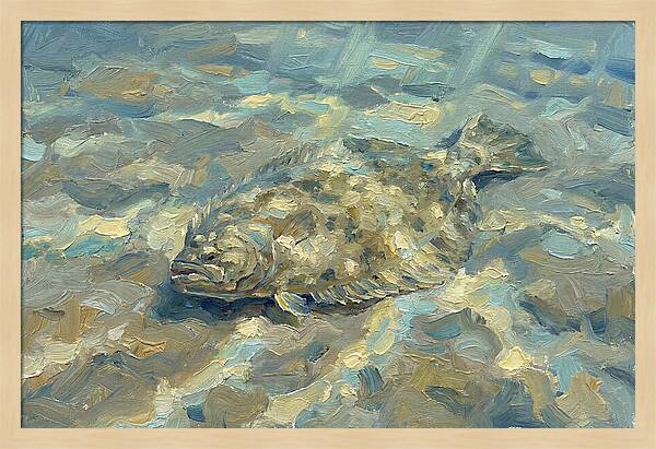 Flounder Resting On The Ocean Floor
