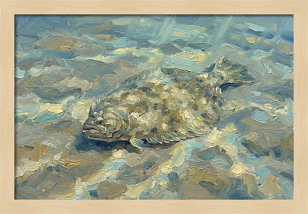 Flounder Resting On The Ocean Floor