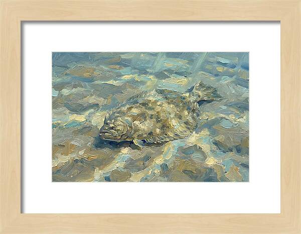 Flounder Resting On The Ocean Floor