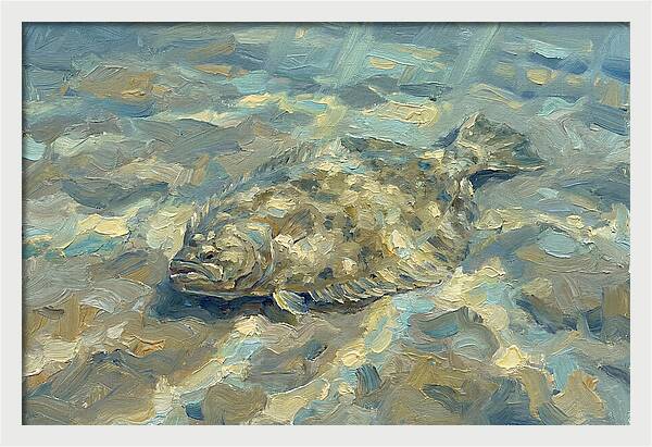 Flounder Resting On The Ocean Floor