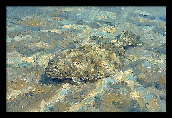 Flounder Resting On The Ocean Floor