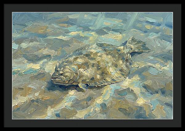 Flounder Resting On The Ocean Floor