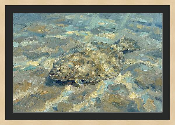 Flounder Resting On The Ocean Floor