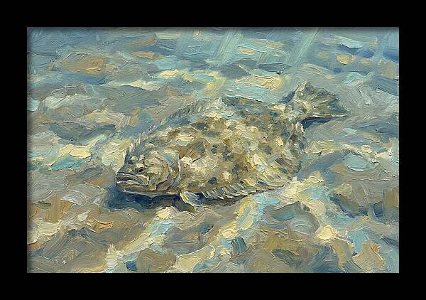 Flounder Resting On The Ocean Floor