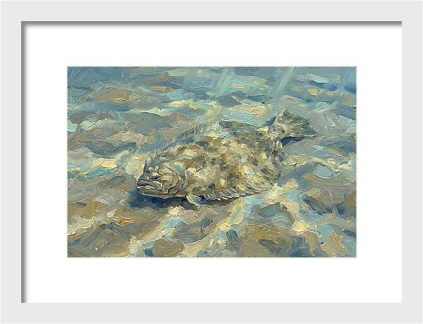 Flounder Resting On The Ocean Floor