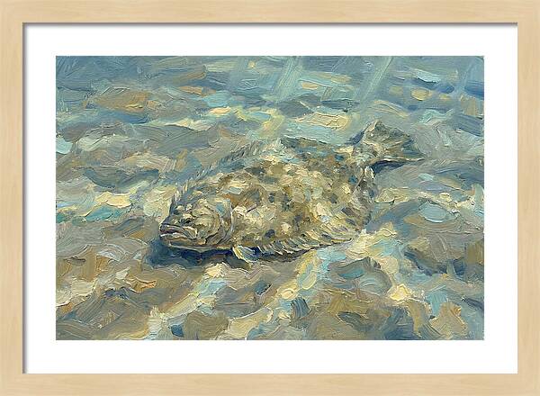 Flounder Resting On The Ocean Floor
