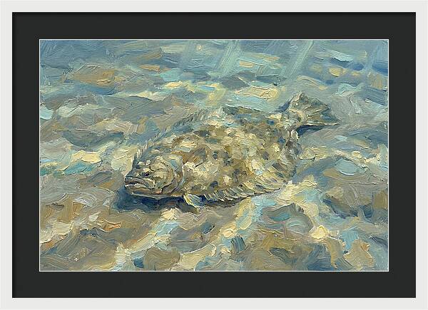 Flounder Resting On The Ocean Floor