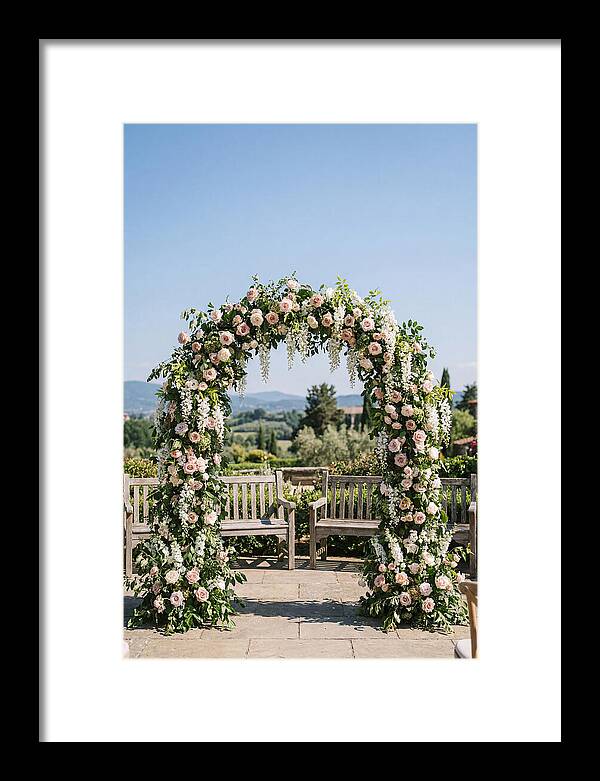 Flower Archway Framing Seating Area