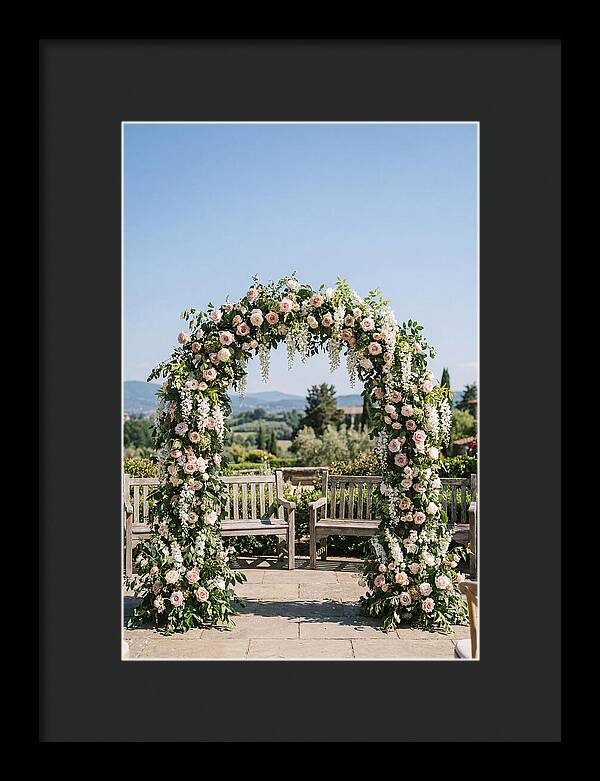 Flower Archway Framing Seating Area