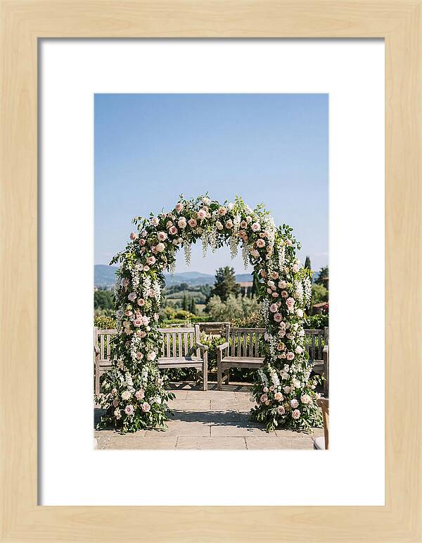 Flower Archway Framing Seating Area