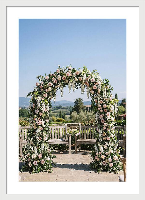 Flower Archway Framing Seating Area